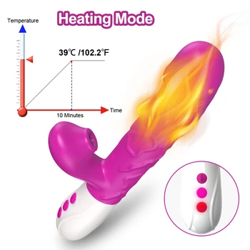 Powerful Thrusting Dildo Vibrator for Women Clitoris Sucker Stimulator Sucking Heating Vibrators Sex Toys Female for Adults 2