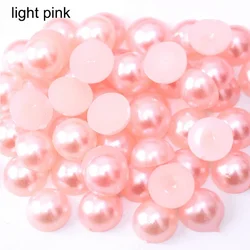 Colorful Imitation Pearl Flatback Beads for Nail Art and DIY Crafts (Light pink)