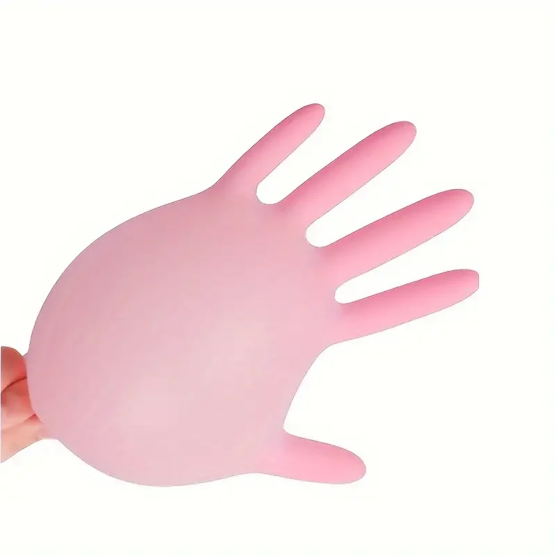 Description Picture 4 of item20/50/100PCS Pink Nitrile Gloves Disposable Powder & Latex Free Kitchen Gloves Women Beauty Salon Cooking Tattoo Hair Dye Gloves