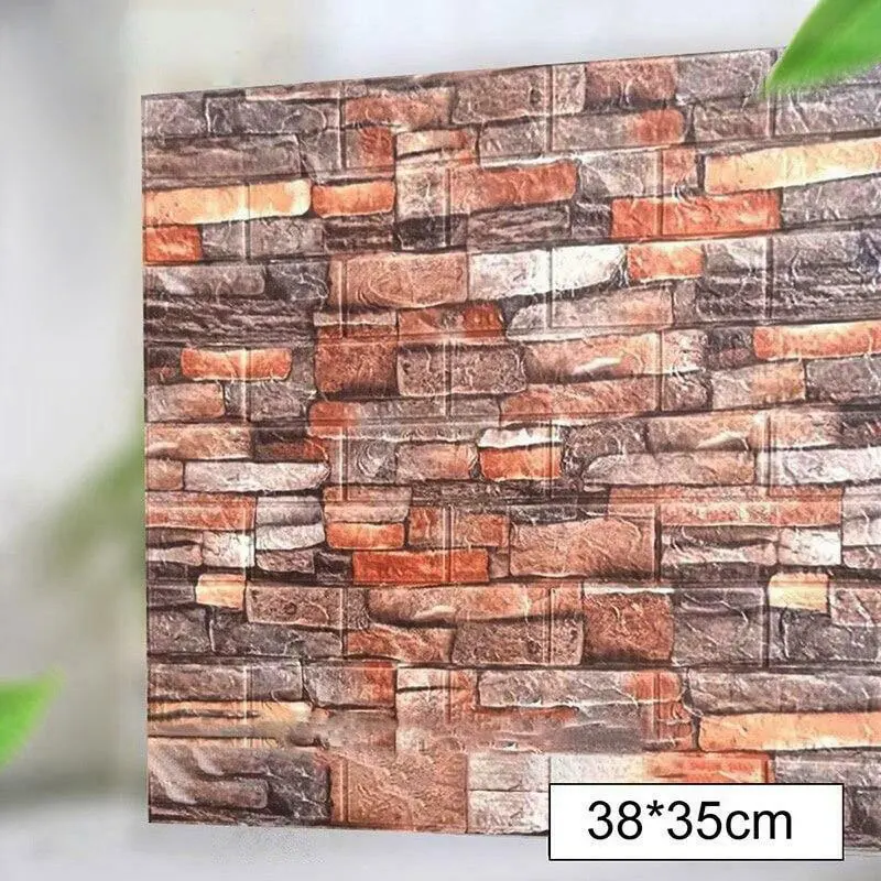 

Home Wall Decor Retro 3D Brick Wall Stickers Bar Restaurant Living Room Wall Decor DIY Self-adhesive Waterproof Wallpaper