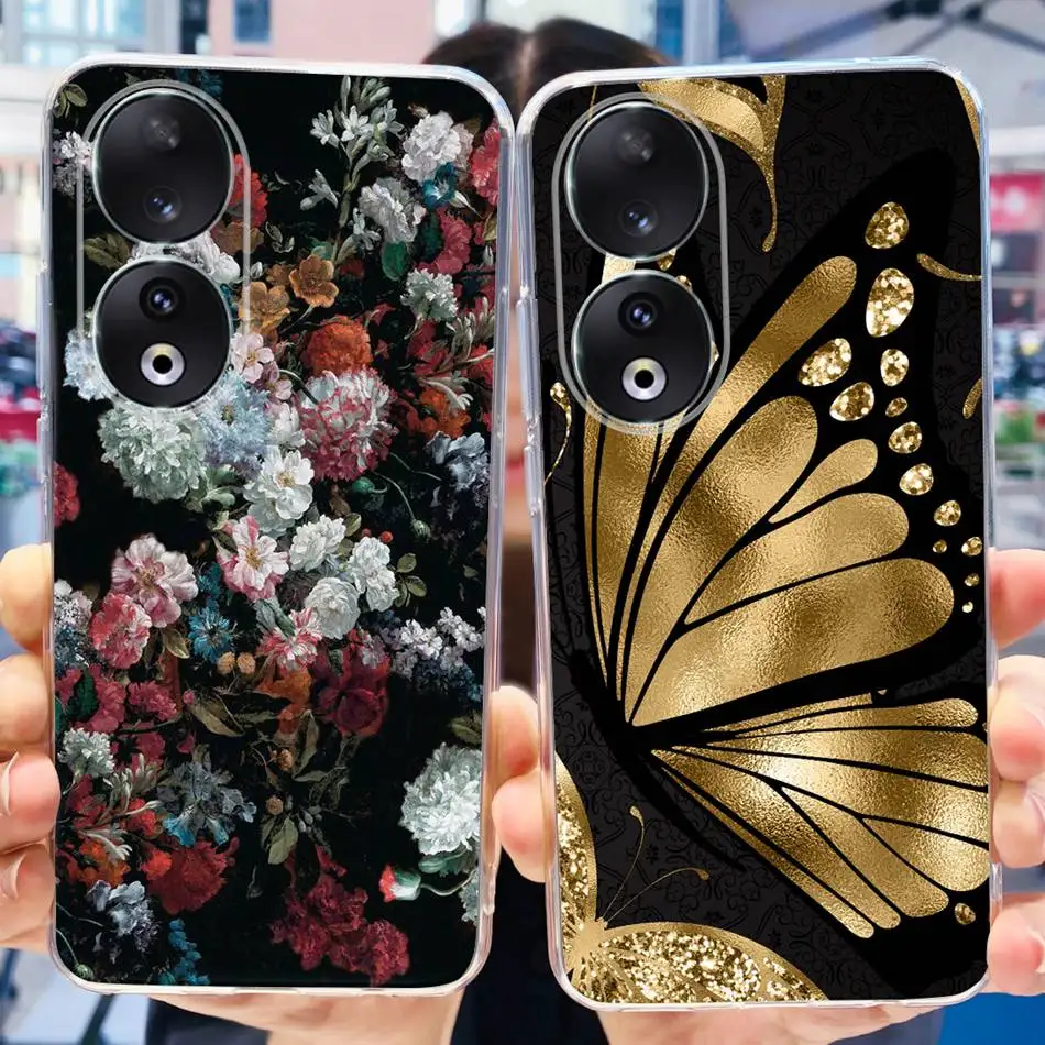 Elegant Flower Butterfly Pattern Soft Silicone TPU Phone Case