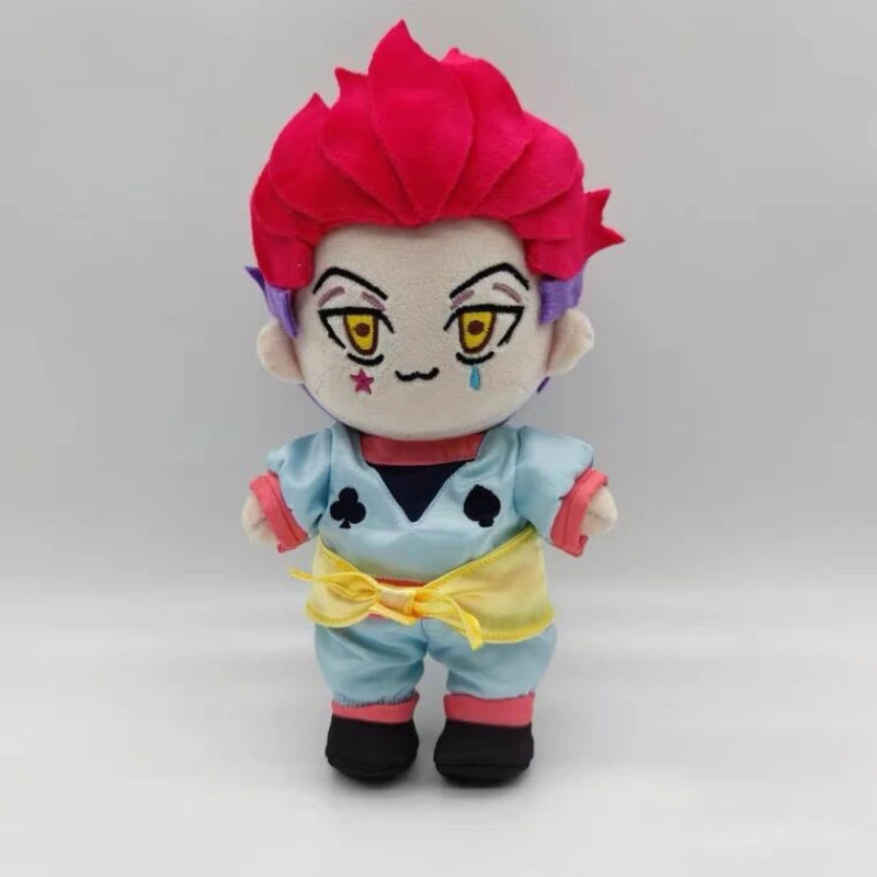 

In stock 20cm Anime Hunter×Hunter Hisoka Plush Cotton Stuffed Body Cosplay Change suit Dress Up Clothing Christmas Gift