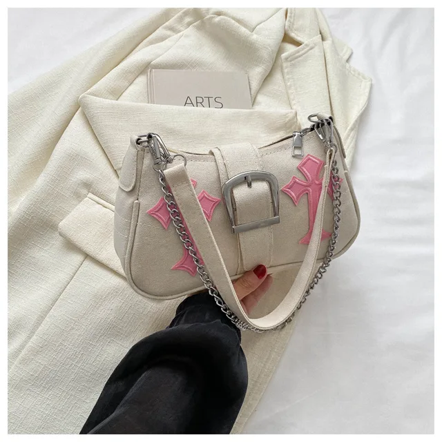 Hello Kitty Sanrio Gothic Girl Retro Women Crossbody Bag Hot Girls Black  Pink Contrast Fashion Handheld Leather Bag Holiday Gift - AliExpress