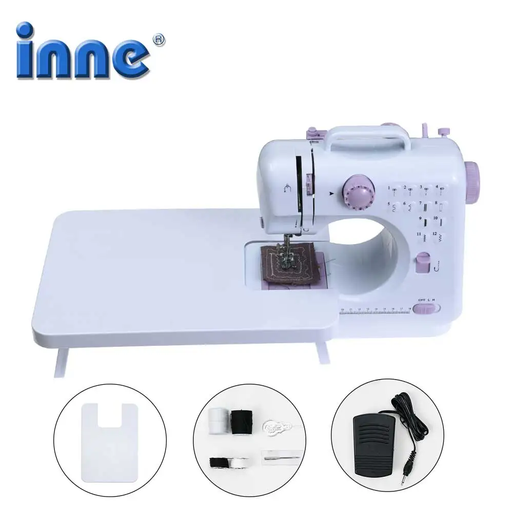 1pc Sewing Machine Mini Portable Electric Portable Household 12 Built-in  Stitches with Foot Pedal for Amateurs Beginners Embroidery Pink Safety(US  Plug Powered)