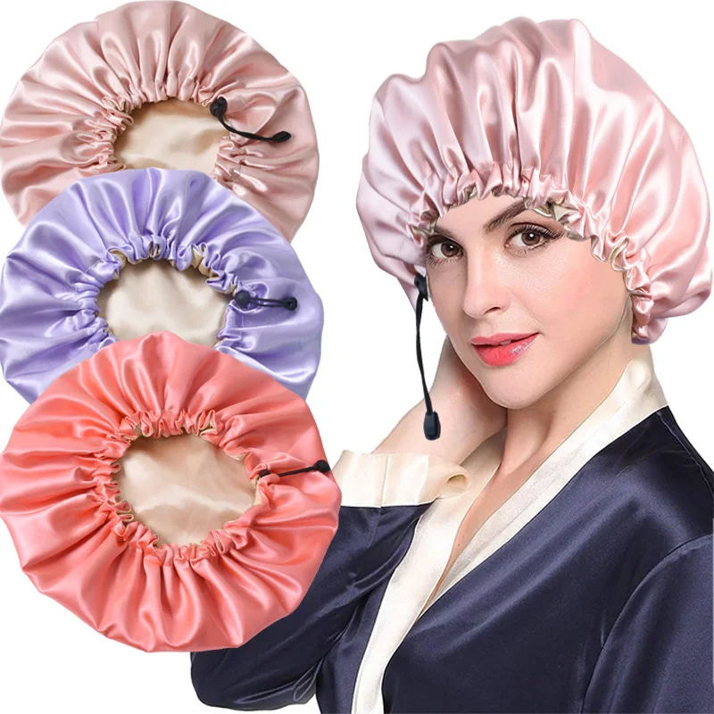 Hair Sleeping Men Silk Sleeping Silk Shower Cap Hat