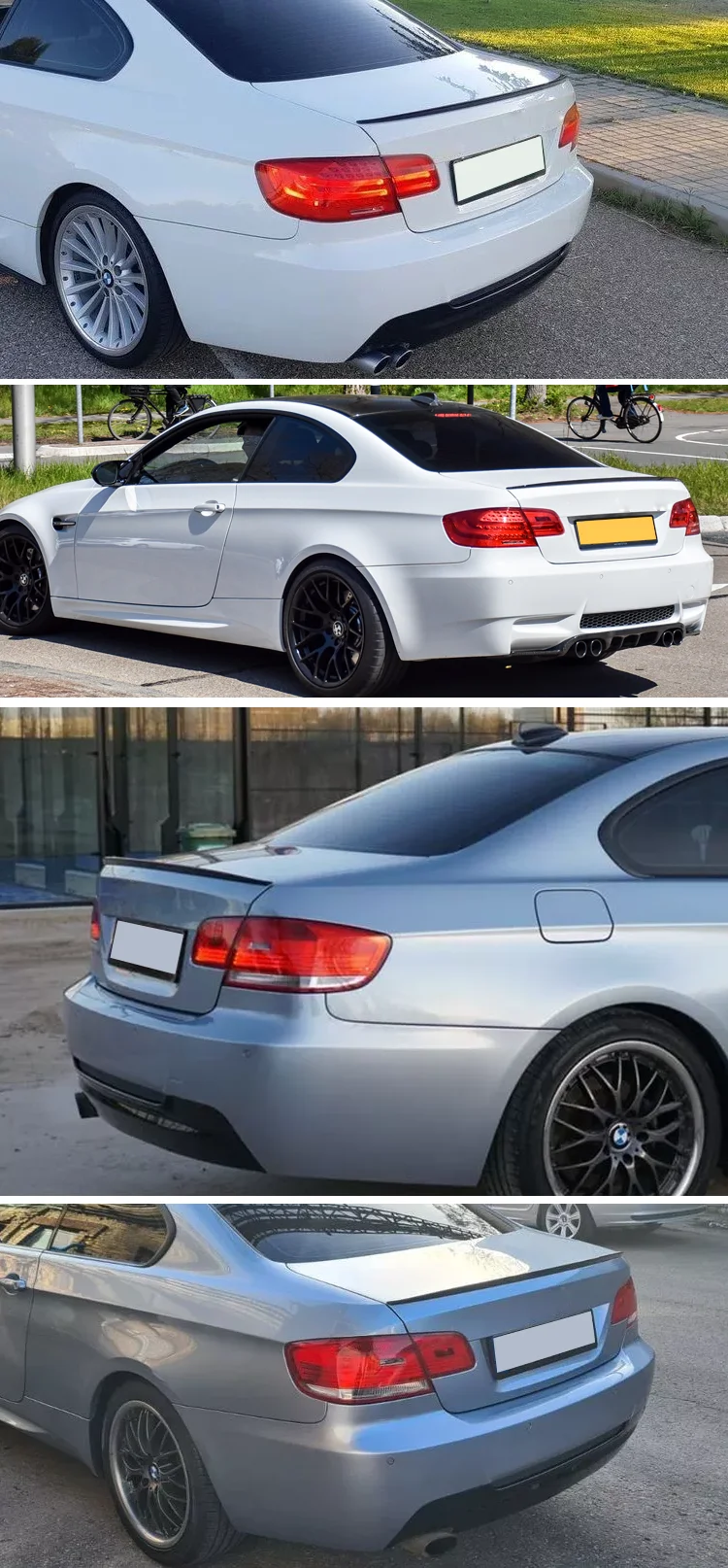 Für BMW Zubehör 3er E92 328i 335i M3 Style 2007-2013 Auto Heckspoiler Flügel Kofferraum Lippe glänzend schwarzer Gummi – Detail 2