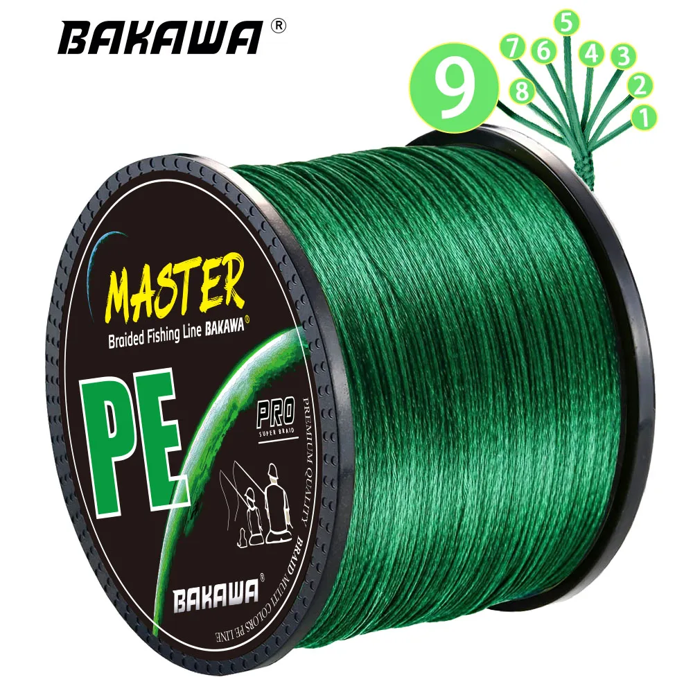 

BAKAWA Carp Fishing Line 9 Strands Braided Japan Multifilament Sea Seawater PE Wire 300/500/1000M Strong Durable Smooth Tackle