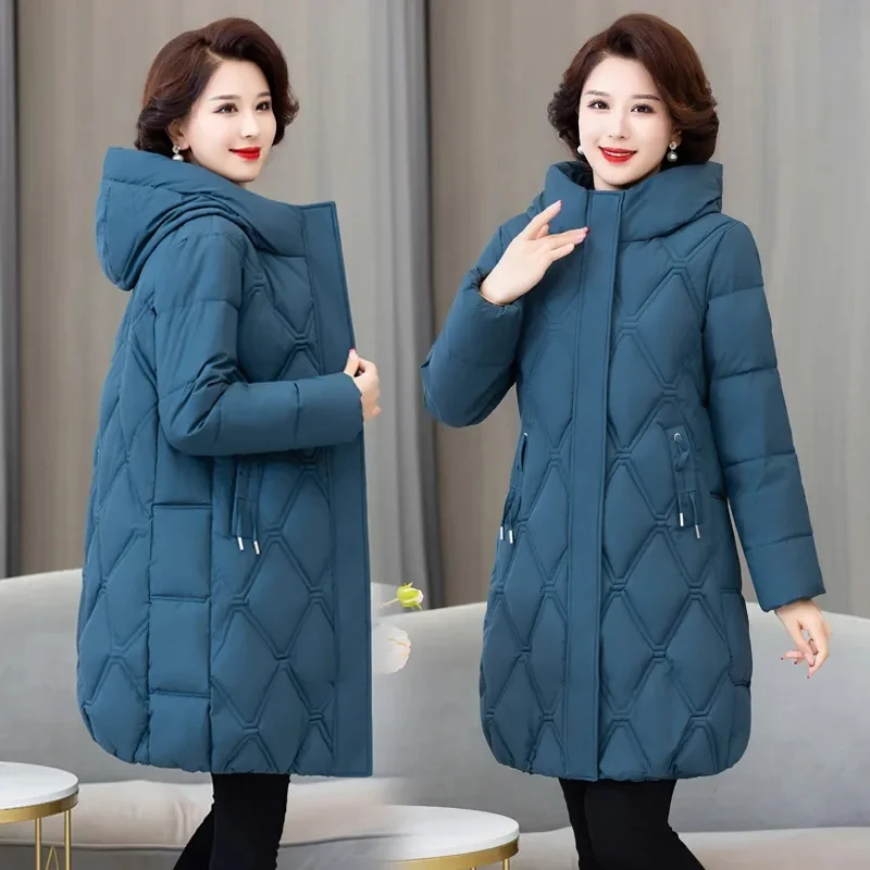 2023 New Winter Parka Slim Lungo Piumino Imbottito Piumino Con Cappuccio Giacca Coreana Da Donna Cappotto Da Neve