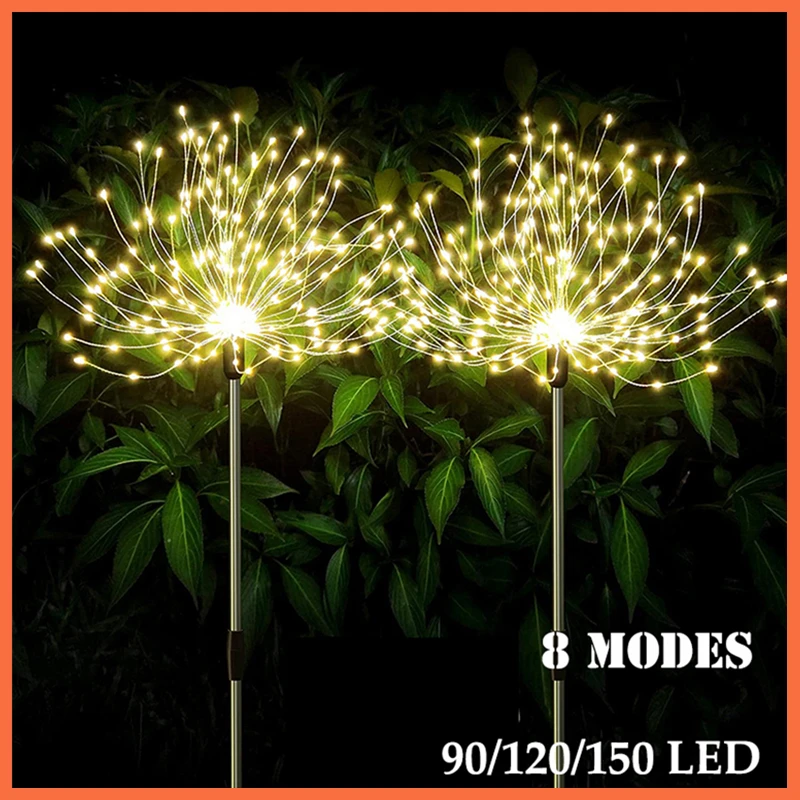 

Fireworks Led Solar Garden Lights Outdoor Waterproof Lawn Lamps Diy Dandelion Landscape Decoration for Street/pathway/park/night