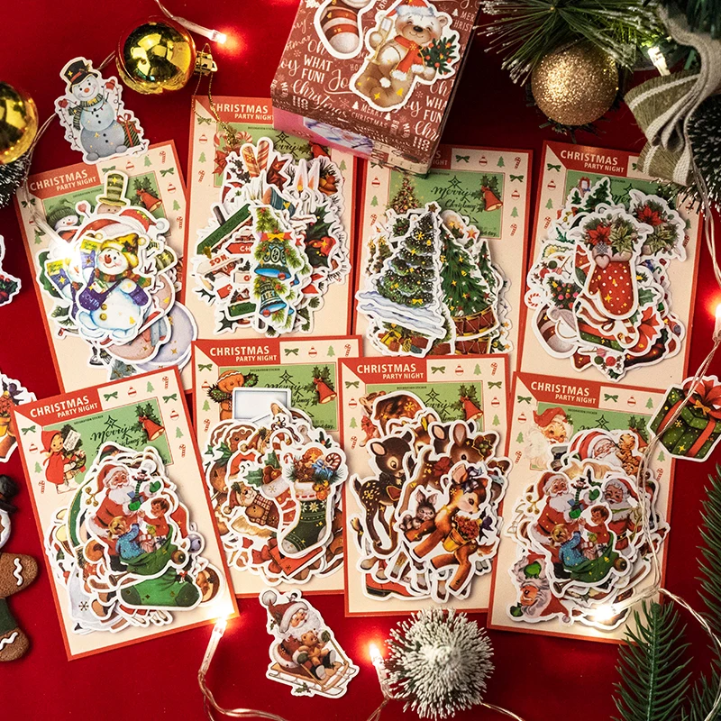 30Pcs Party Night Scrapbook Stickers Set Vintage Christmas Gift Leuke Meisje Diy Decoratieve