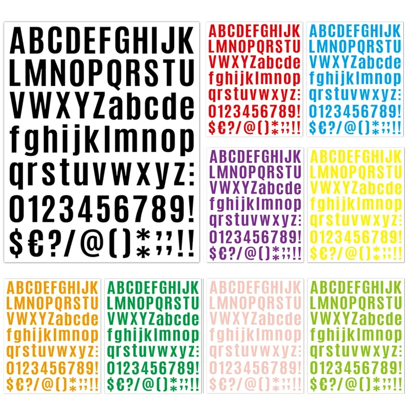 Letters Stickers Waterproof Colorful Alphabet Sticker DIY Address Self-Adhesive Number Mailbox House Address Door Sign Labels