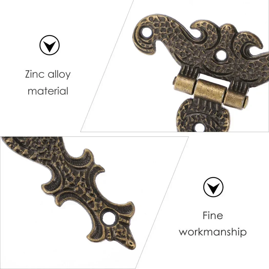 Description Picture 4 of item2pcs Bronze Zinc Alloy Hinge Furniture Fittings Butt Hinges Antique Wooden Box Decorative Hinge Repair Kit Furniture Hardware