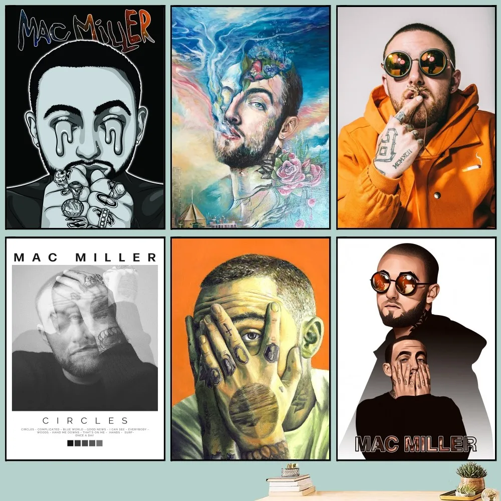 Hot Rapper M-Mac M-Miller Poster DIY Vintage Movie Poster Wall Art Painting Study Stickers Big Szie Wall Painting