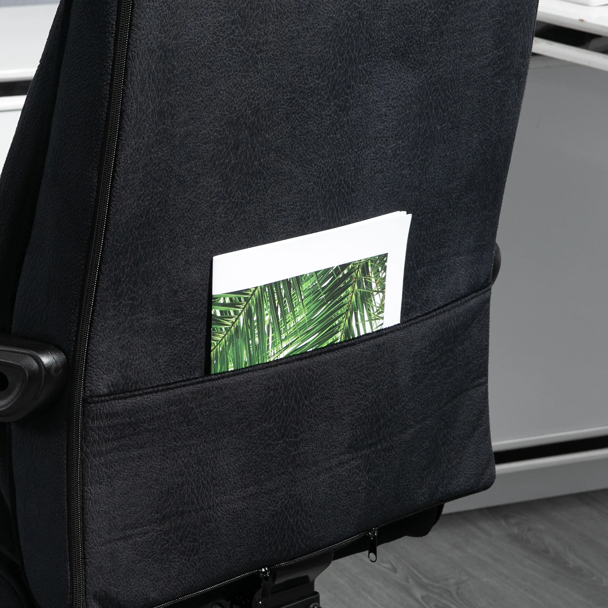Vinsetto High-Back Executive Officehair with Footrest, Microfiber Computer Chair with Reclining Function and Armrest, Black 4