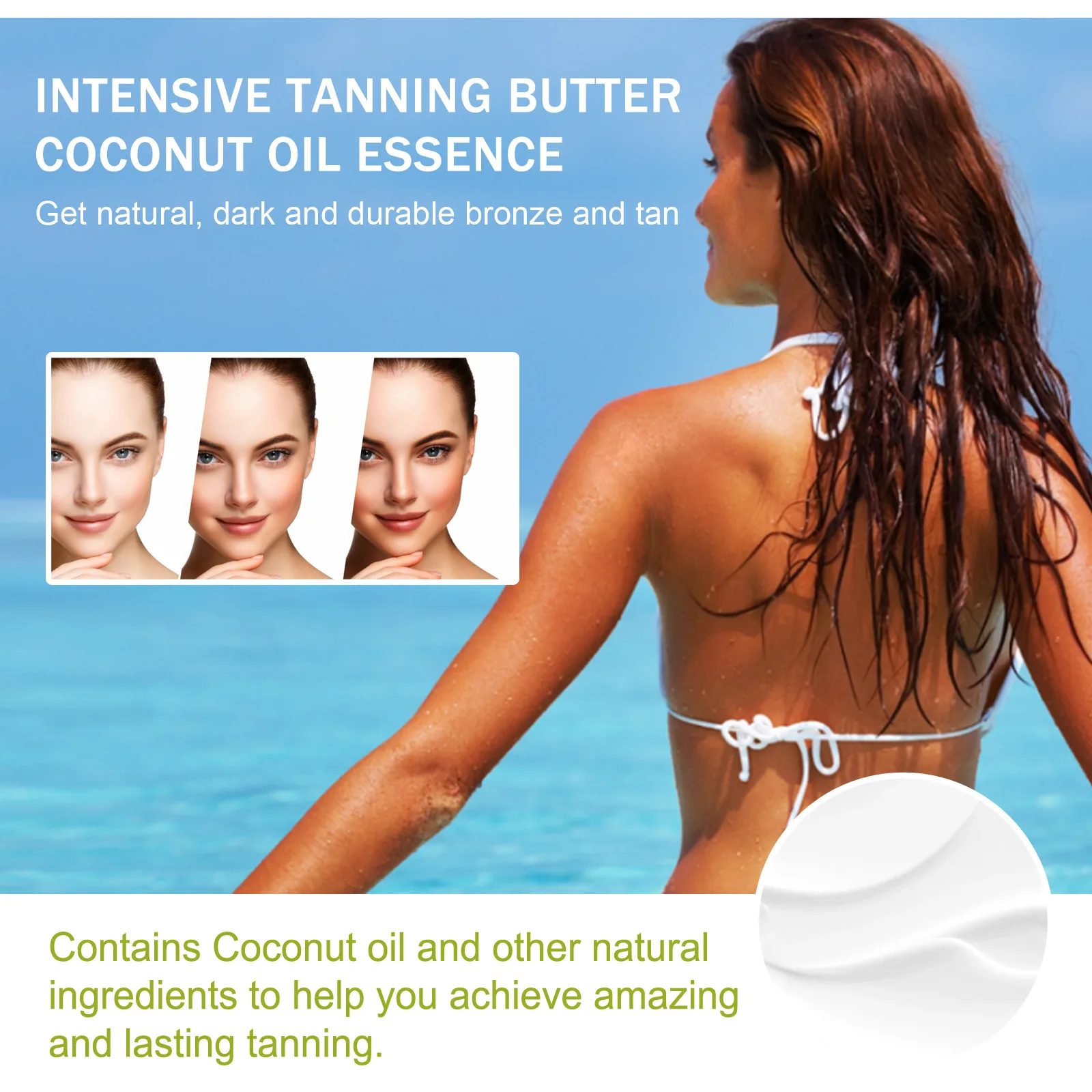 Sunless coconut Tanning Self Tan Organic Tanner Long Lasting cream Natural Tan Mousse Body Spray Natural Fake Beach
