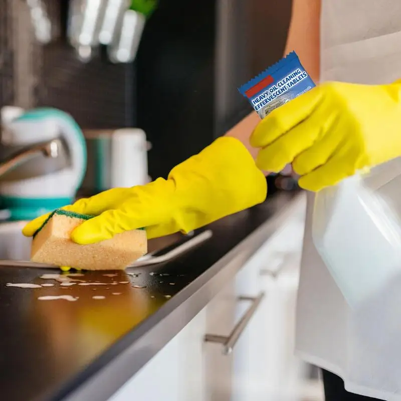 Heavy Oil Stain Cleaner Foam Degreaser Cleaner Kitchen Oil Stains Grease Cleaning Tablet For Heavy Stain Grease Removal