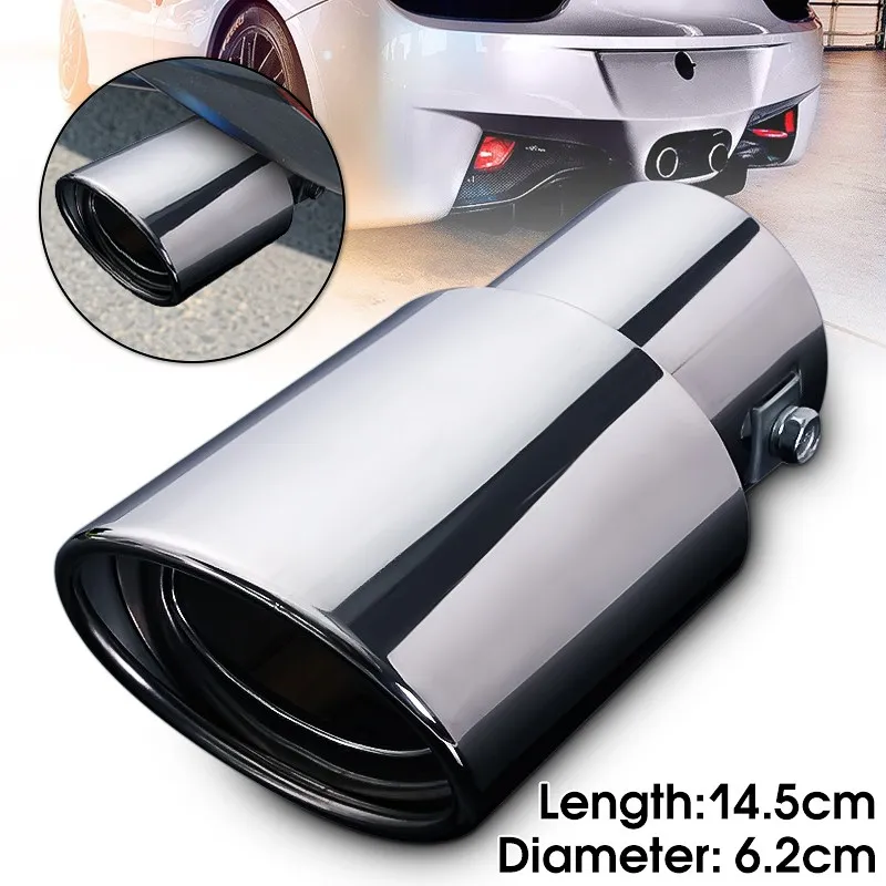 

Universal 14.5cm 2.4'' Car Exhaust Muffler Tip Round Stainless Steel Pipe Chrome Tail Muffler Exhaust Tip Pipe Car Accessories