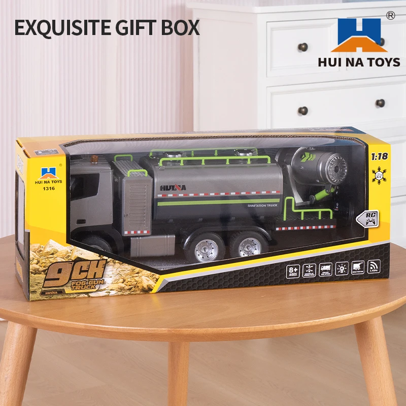 RTR 1/18 HUINA Toy 1316 Remote Control Spray Fog Cannon Truck 9 Channels RC Car Model Toys Gift TH23242 2