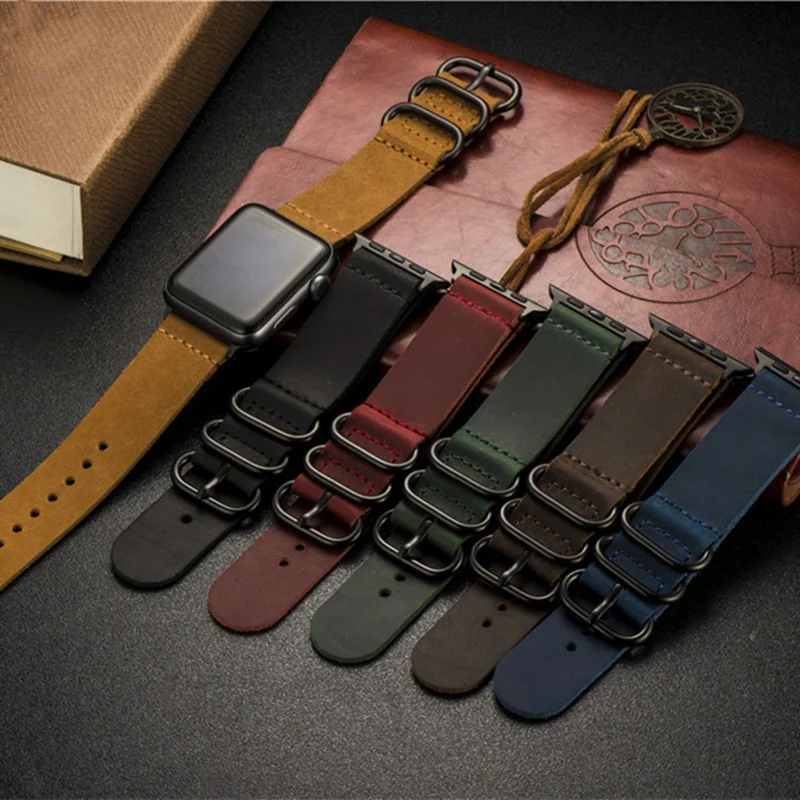 Genuine Crazy Horse Leather Watch Band - Soft Classic Business Strap