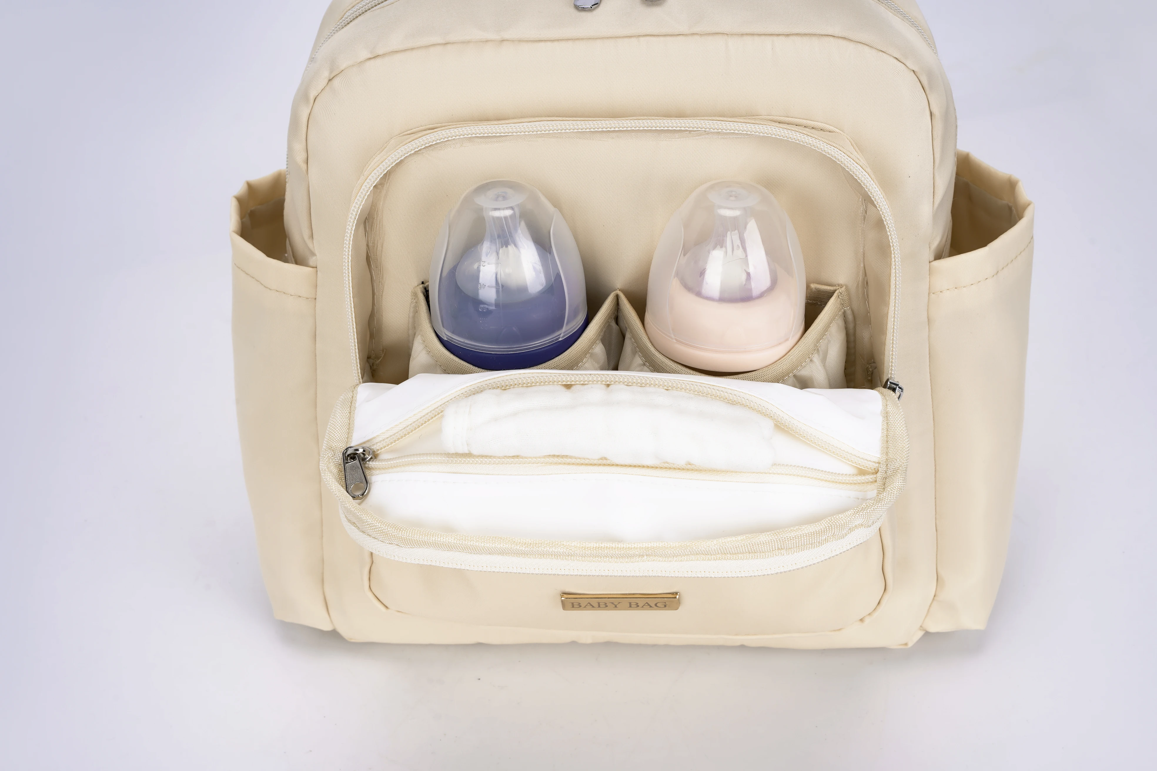 Single Large-capacity Baby Carrier Backpack, Travel Casual Bag, With Bottle Insulation Function And Water Cup Slot_voghion.com