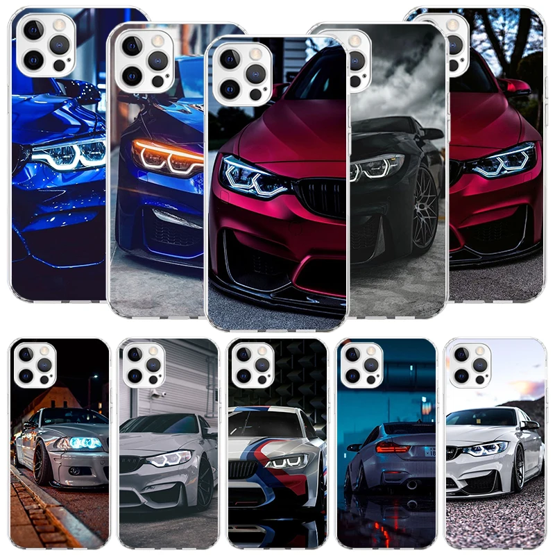 

Blue Red Car for B-Bmw Phone Case For iPhone 11 12 13 14 15 Pro XS XR X Max 7 8 Plus Mini + SE Pattern Customized Couqe