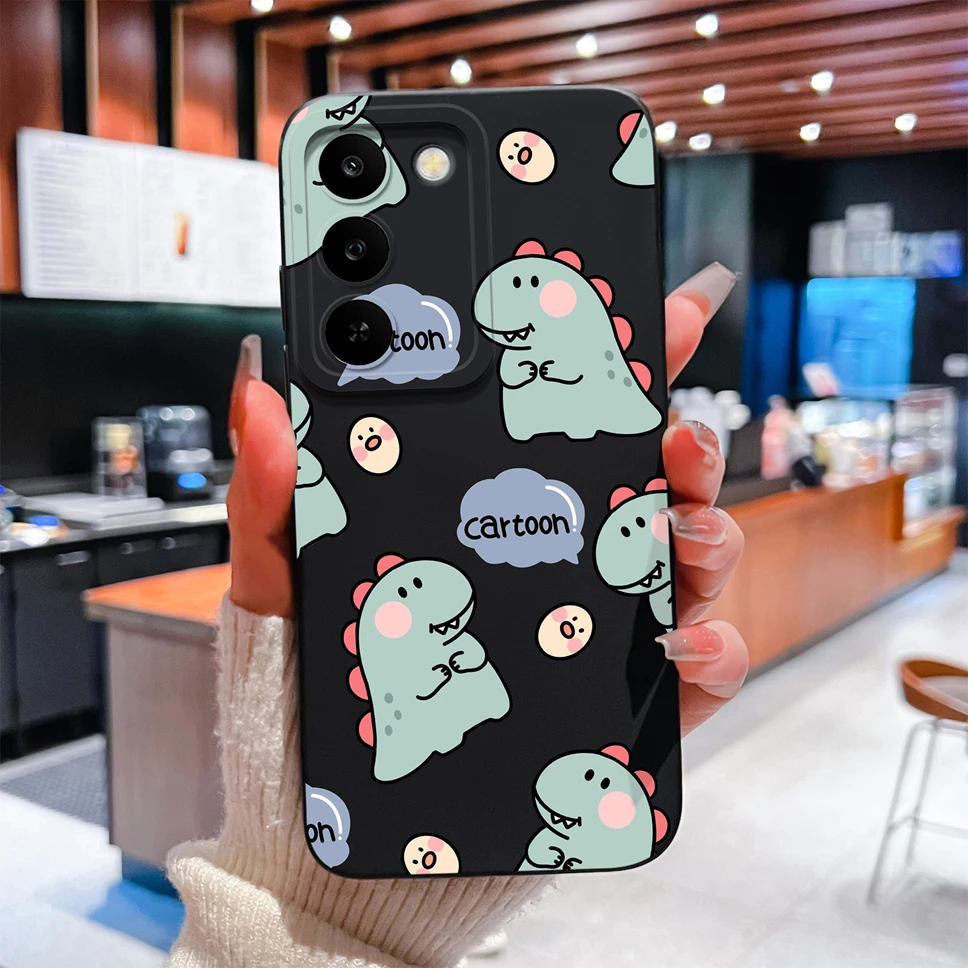 Lovely Dinosaur Slim Liquid Silicone Soft Shockproof Phone Cover, Anti-Slip