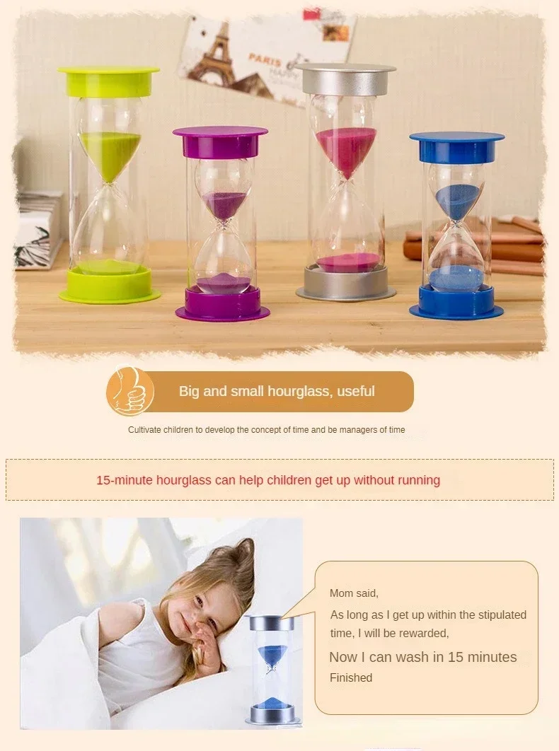 Description Picture 4 of item1/3/5/10/15/20/30/45/60 minutes Hourglass timer sand clock timer desktop ornaments kitchen hour glass Xmas Gift shower timer