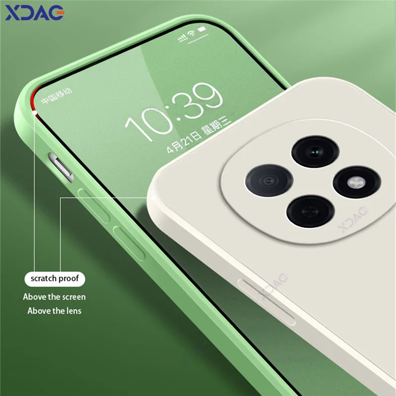 Luxury Dual Layer Cellphone Case with Camera Protection - Soft Square Liquid Silicone Cover