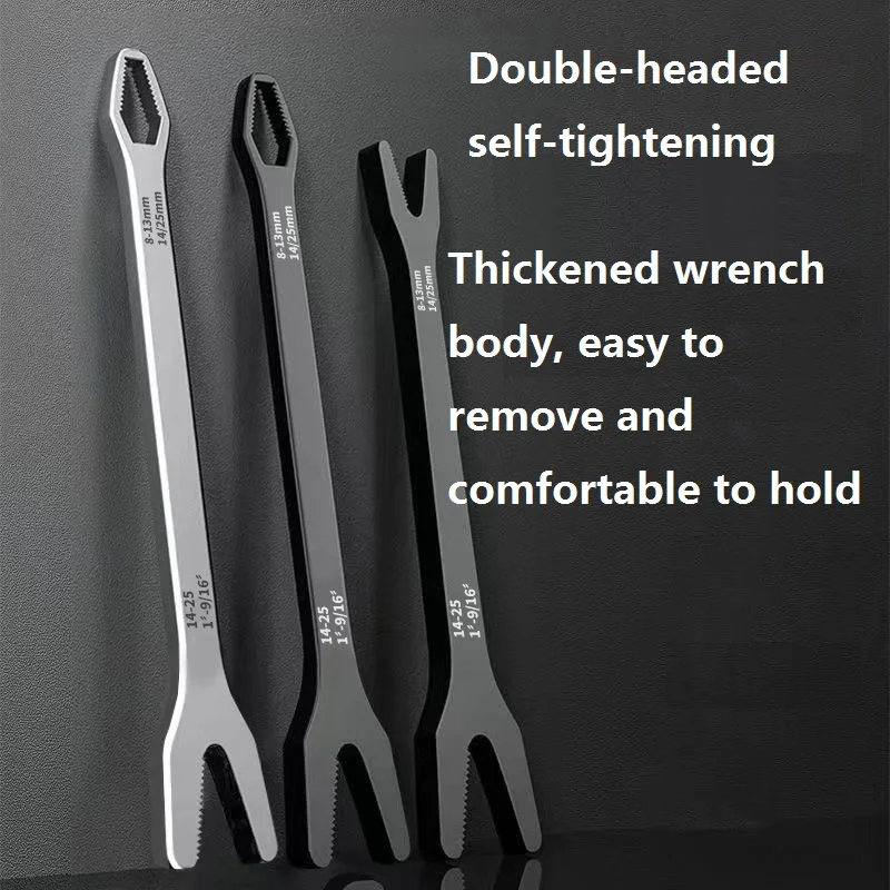

Self-tightening wrench, adjustable wrench, multi-function double-end ring open solid wrench, quick wrench tool