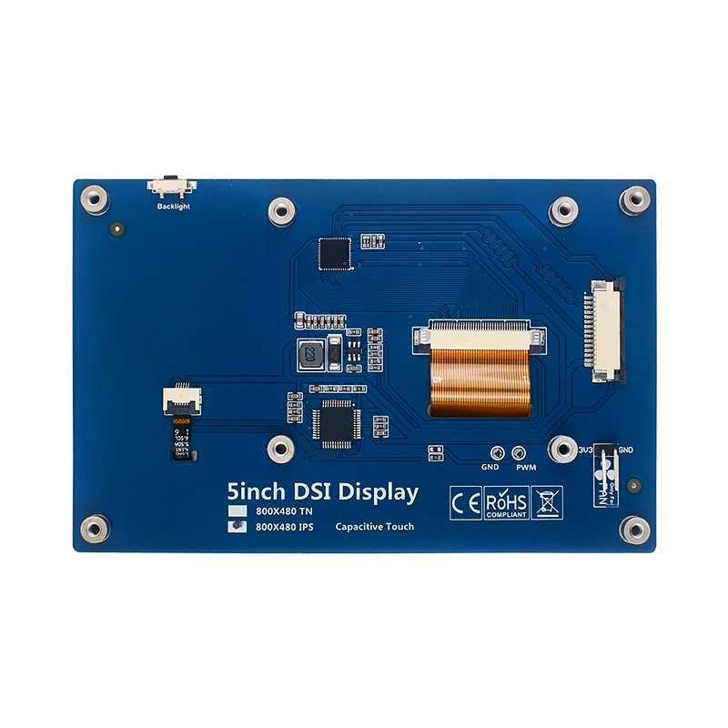 Raspberry Pi 5 Inch DSI LCD Capacitive Touch Screen 800x480 MiPi Display For RPi 5 4B 3B+ 3B Monitor with Holder