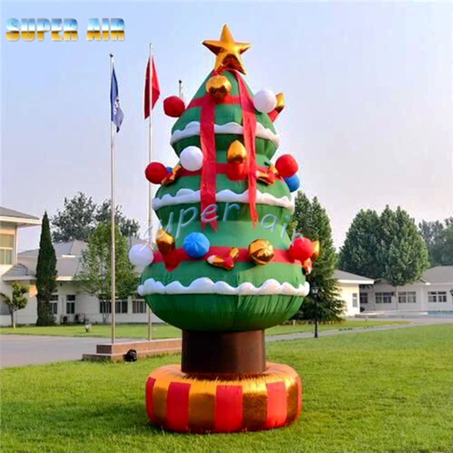 2023 Customized Outdoor Christmas Decoration Beautiful  Inflatable Christmas Tree 10pcs lot trendy color jute pouches jewelry organizer bags christmas decoration sachet candy gift pocket can customized logo