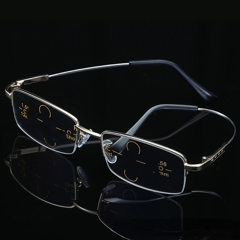Color Changing Presbyopia Glasses  Men's Automatic Zoom Anti Blue Light Far and Near Reading Glasses 4