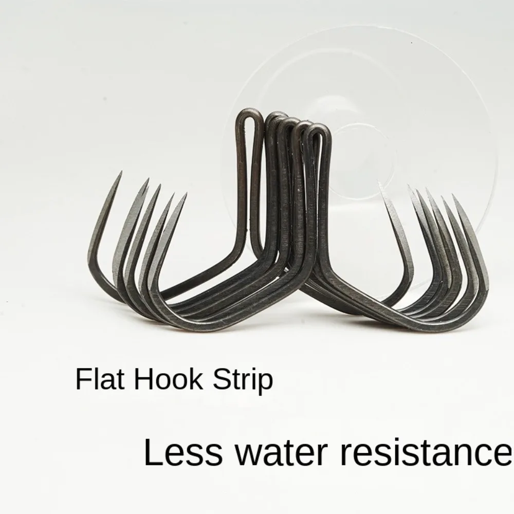 10pcs Duple Hooks Fishing hook grind High Carbon Steel Strong Anchor Hook Nonbarb Black Nickel Double Anchor Hooks