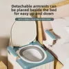 Elderly Mobile Commode Toilet, Foldable Adult Bedroom Odor Proof Portable Toilet Seat Bedside Toilet Chair for Disabled People 2