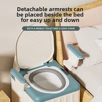 Elderly Mobile Commode Toilet, Foldable Adult Bedroom Odor Proof Portable Toilet Seat Bedside Toilet Chair for Disabled People 2