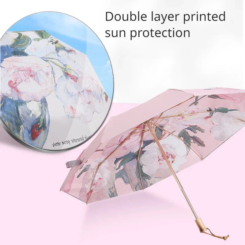 

Складной зонт двойного назначения с защитой от солнца и УФ-лучей, двухслойный и двусторонний солнцезащитный Зонт с цветами
