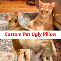 Custom 3D Pet Cat Ugly Pillow Personalized Dog Photo Pillow Animal Lover Memorial Cushion Creative Gift Sofa Throw Pillow 1