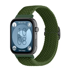 Adjustable Braided Nylon Solo Loop Strap - Premium Replacement Bracelet for Huawei Fit 5 - 5 pro (Green)
