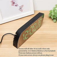 Digital Alarm Clock Temperature Humidity Date 3 Alarms 2 Display  Unlimited Snooze Table Clock 12/24H Night   Clock 2
