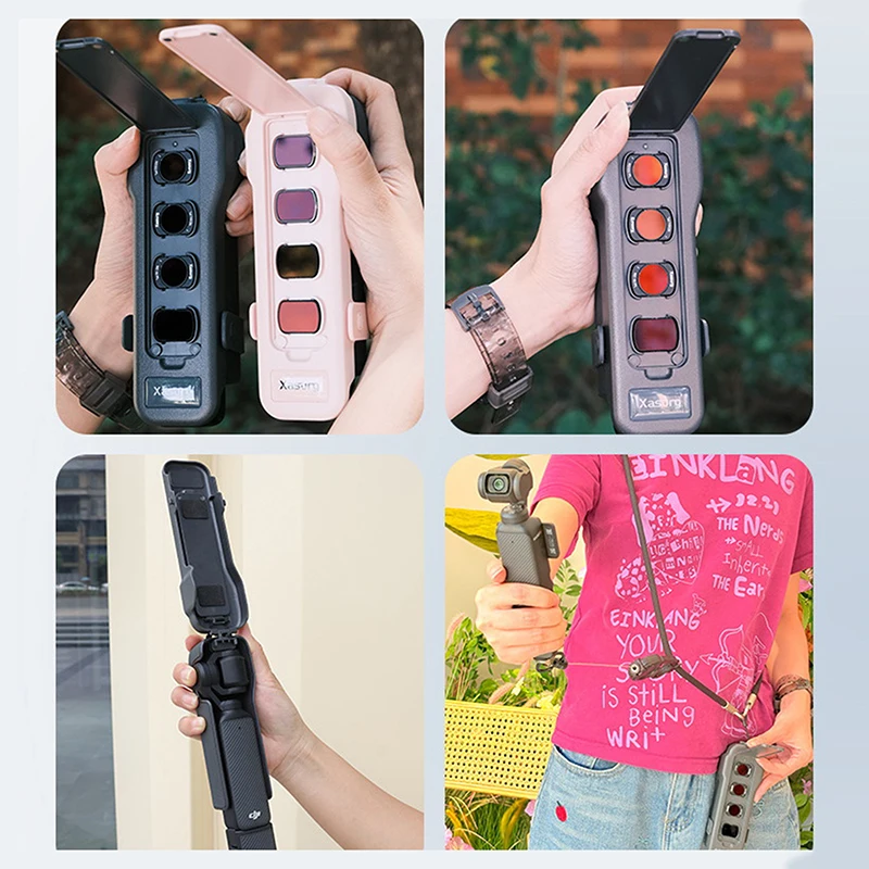 1Pcs DIY Accessories Protective Case For DJI Osmo Pocket 3 Gimbal Flip Protective Cover With 4 CPL/ND Filters Storage Slots