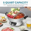 Double-Sided Hot Pot, 5-Quart, Stainless Steel, Multi-Function Rice Cooker 5