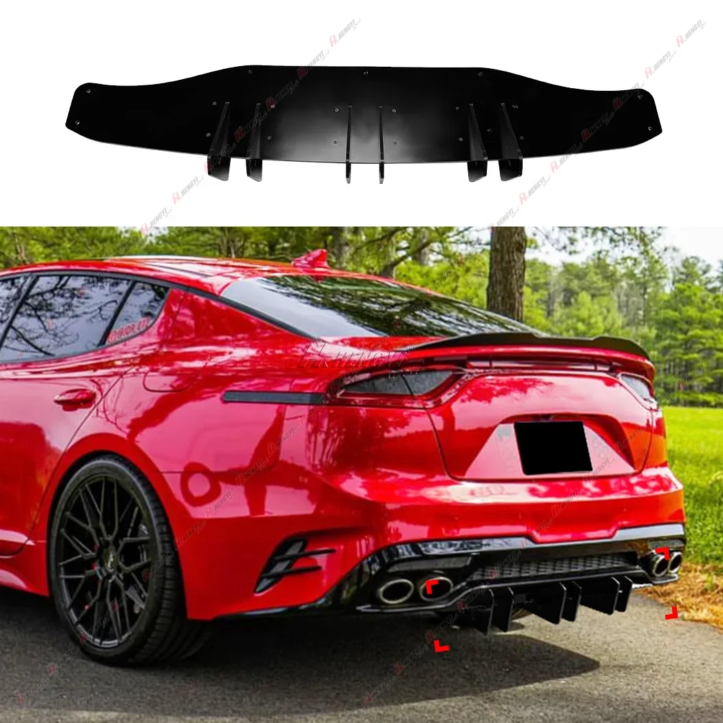 Car Rear Bumper Lip New Design ABS Add-On Blade Style Rear Diffuser For KIA Stinger