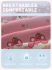1 Cartoon Cute animal Bear Printed Matte Fitted Sheet, Bedroom Printed Bed Cover, Bedding (Excluding Pillowcases) 5