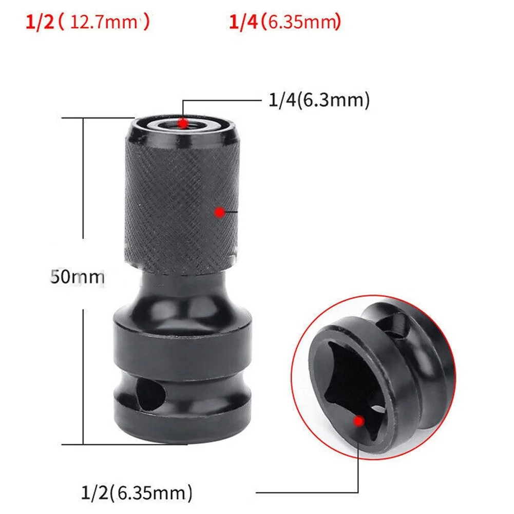 Drill Chuck Converter Socket Adapter Hex Shank 1/2"Drive To 1/4" Impact Drilling Bits Driver Quick Load Adapter For Power Tools