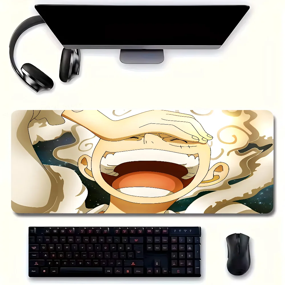 Anime One Piece Gear-5 L-Luffy Mouse Pad Large Mouse Mat Pink Office Desk Mat Laptop Gaming Large Mousepad 3
