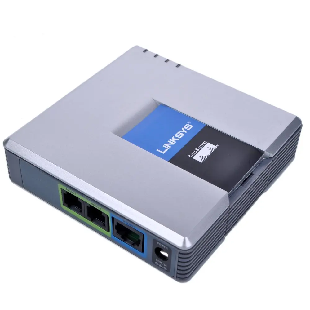 Adaptador do Telefone Voip Pap2t Sip Portas do Telefone Fxs Novo Desbloqueado