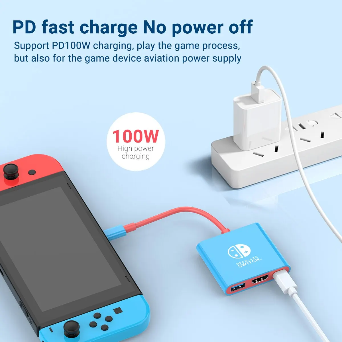 SW323 Dock de Charge Pour Nintendo Switch Portable TV Station D'accueil  Avec Adaptateur HD / Port de Type C / Port USB