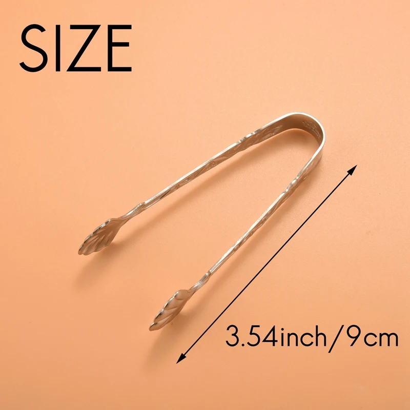 6 Pcs Vintage Rose Relief Ice Square Clips Sugar Tongs Foods Clips Kitchen Serving Tong Barware