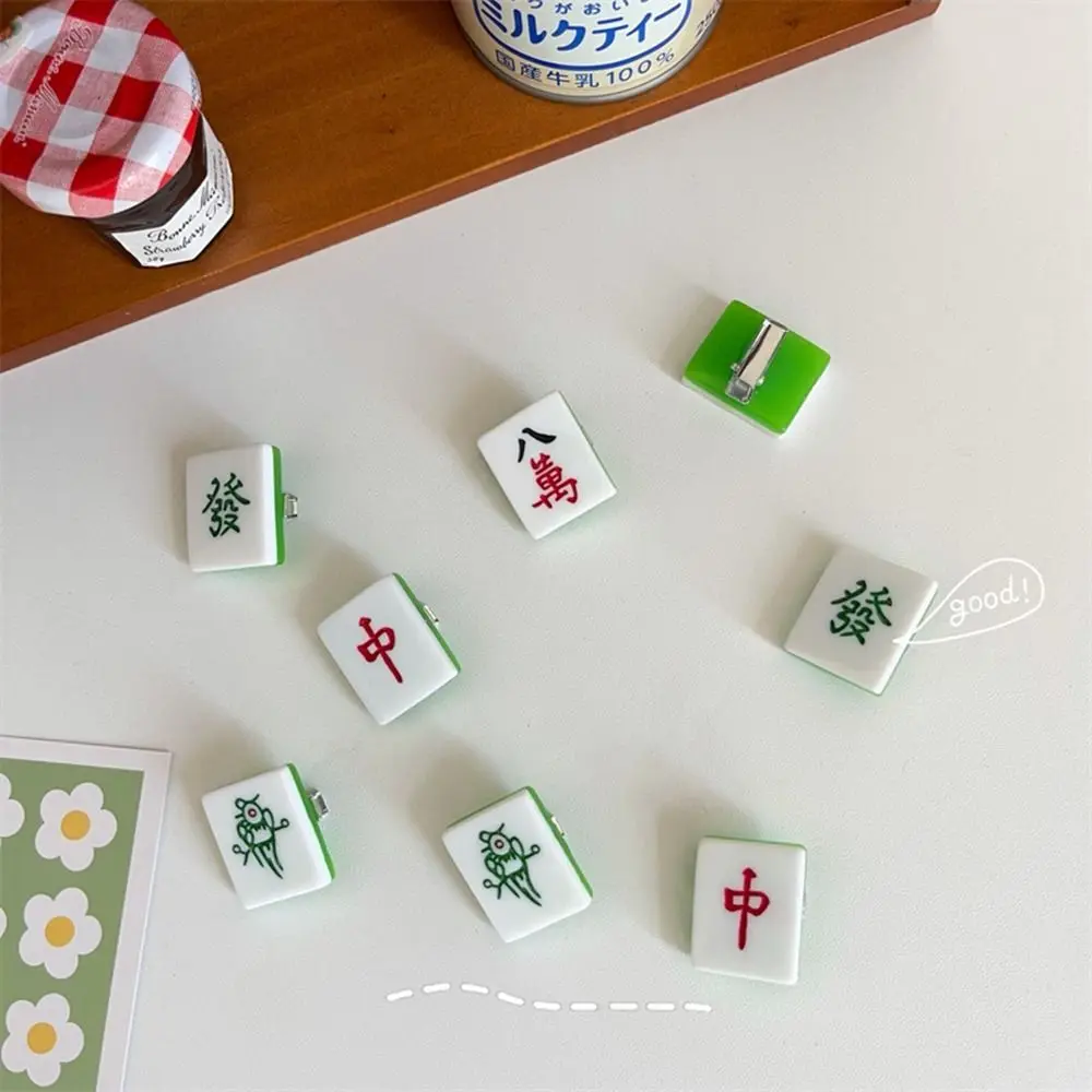 

Chinese Characters Geometry Shape Happy New Year Red Hair Clip Mahjong Hairpin Female Hair Accessories Chinese Style Headwear
