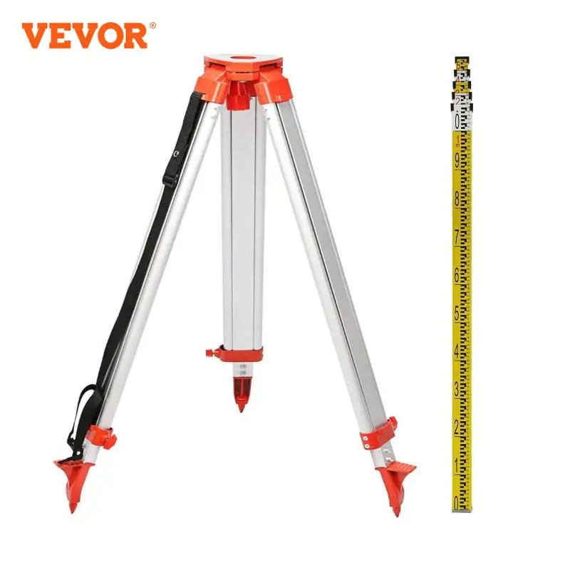 1.65M laser level tripod and staff kit adjustable height professional aluminum tripod 5M staff for measurement tools laser level tripod kit